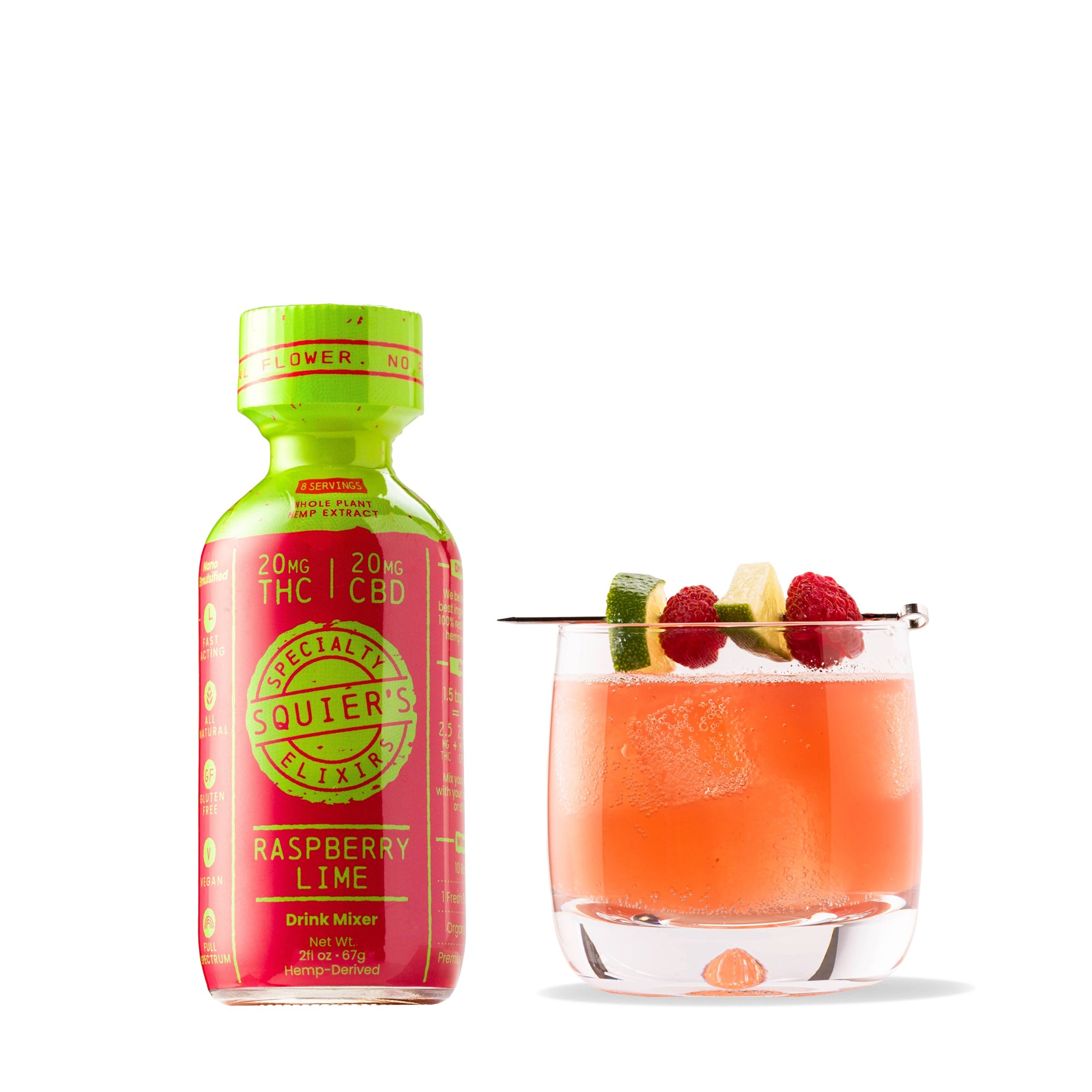 Raspberry Lime THC Mixer Bold Fruit Cannabis Elixir | Squier's Squier's Elixirs Raspberry Lime THC Mixer Bold Fruit Cannabis Elixir | Squier's Squier's Elixirs