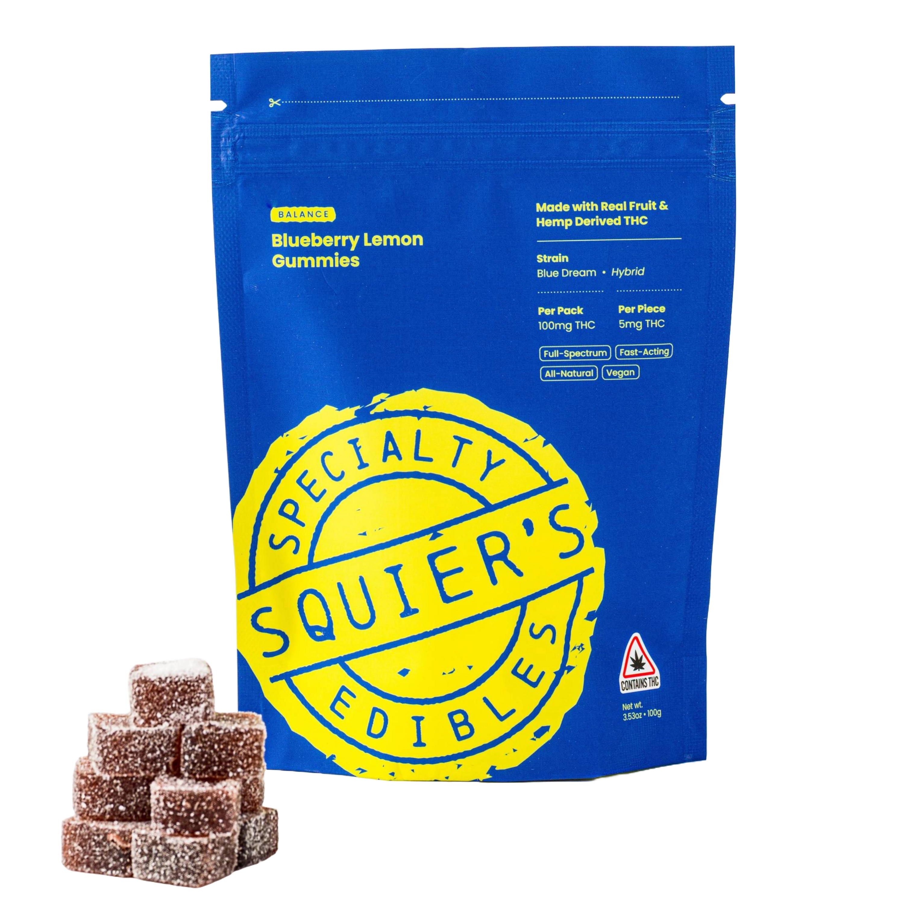 100mg Blueberry Lemon Gummies - Bliss