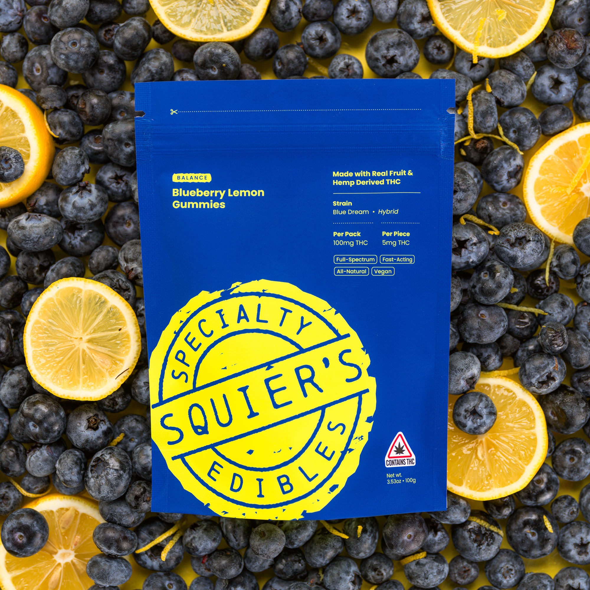 100mg BLISS Blueberry Lemon Gummies