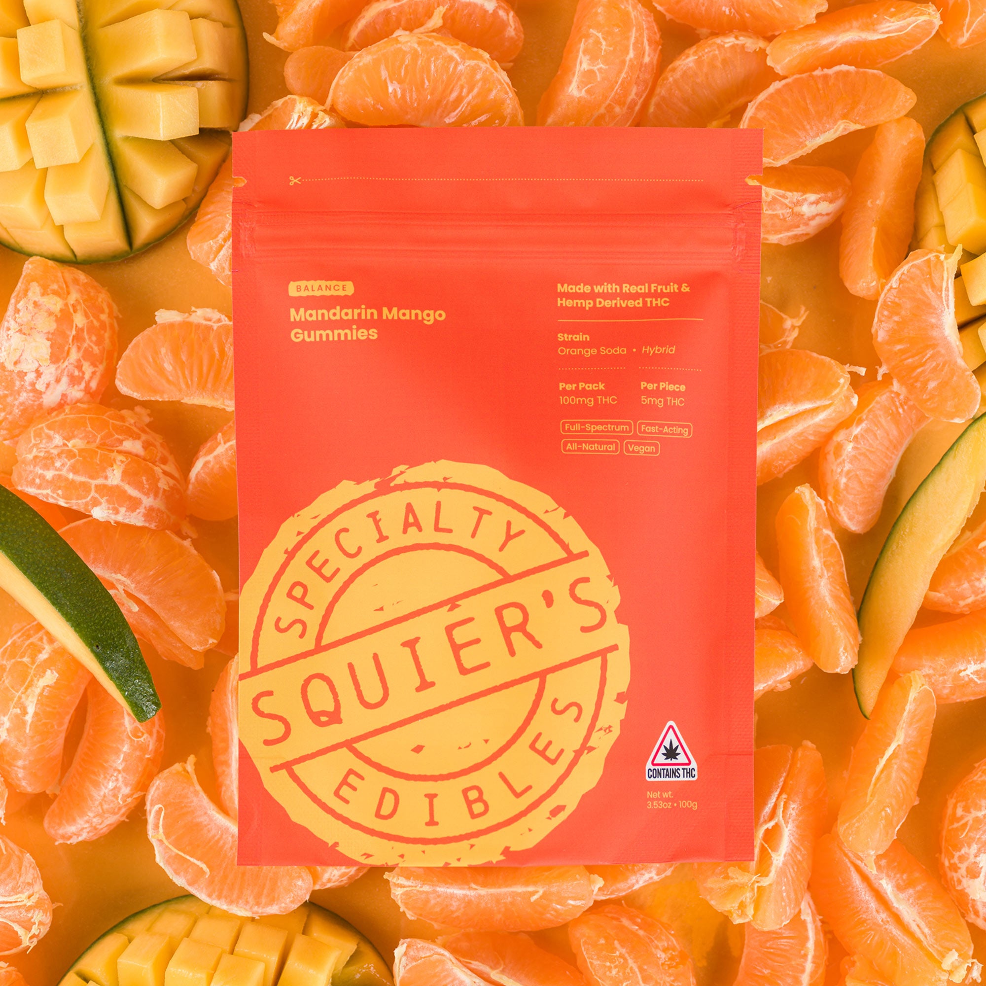 100mg BLISS Mandarin Mango Gummies