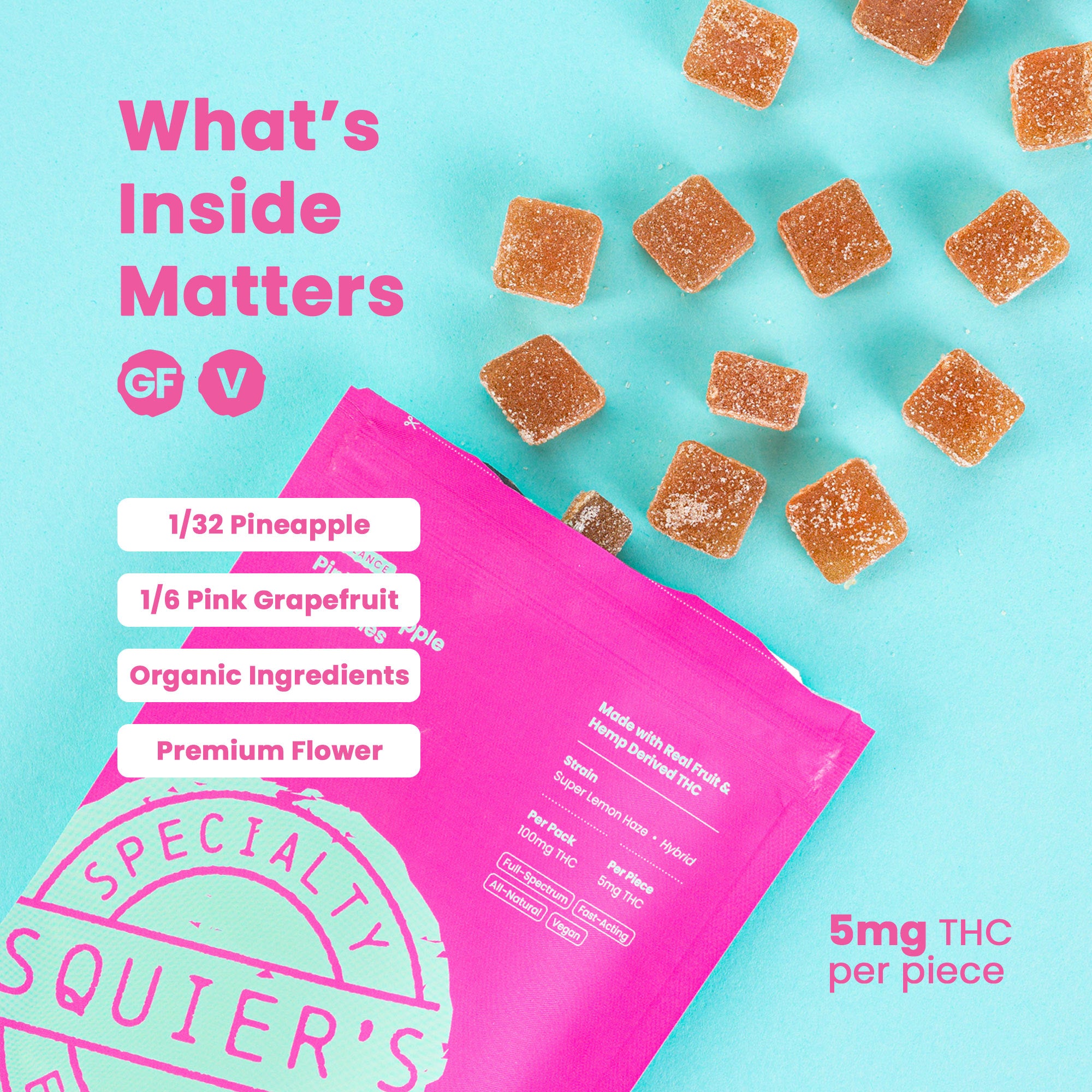 100mg BLISS Pink Pineapple Gummies