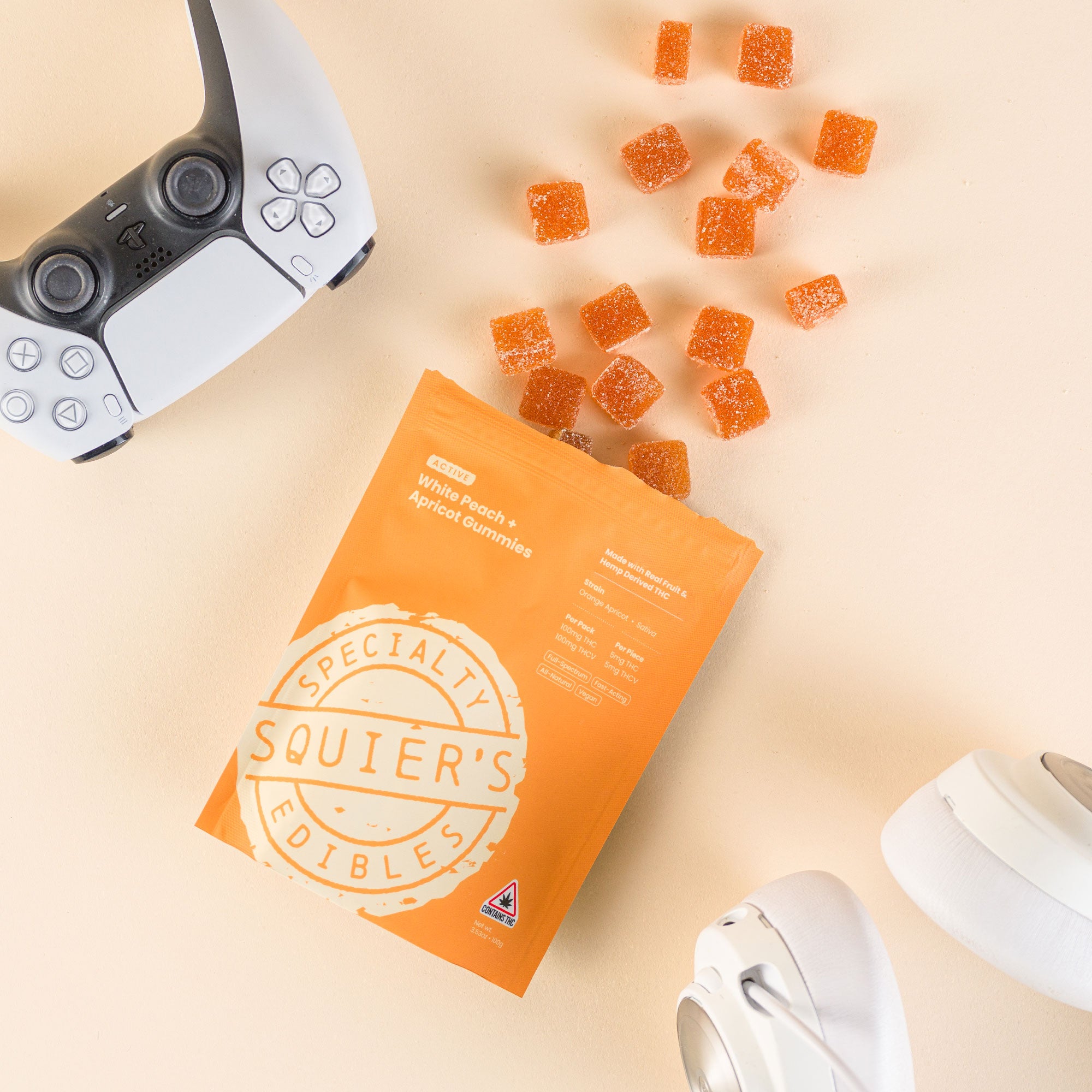 100mg+ ACTIVE White Peach & Apricot Gummies