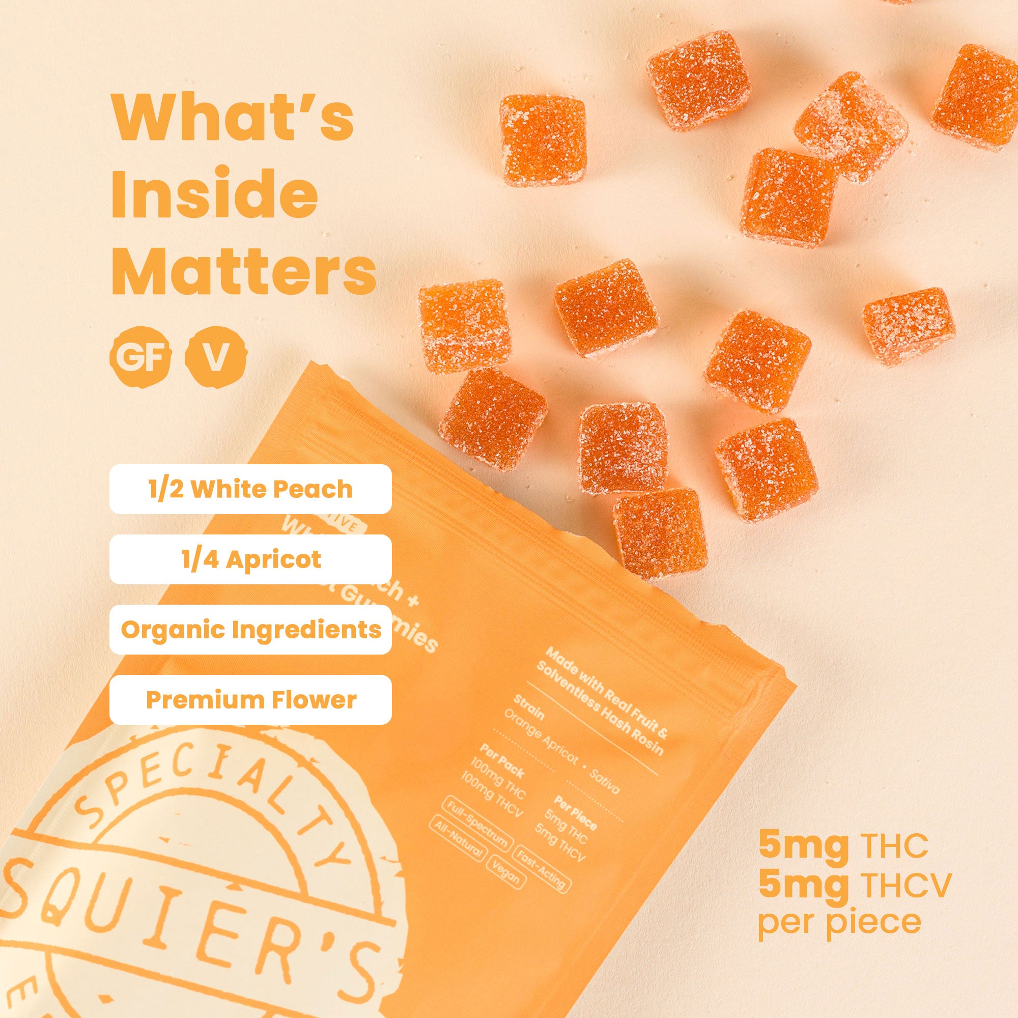 100mg+ ACTIVE White Peach & Apricot Gummies