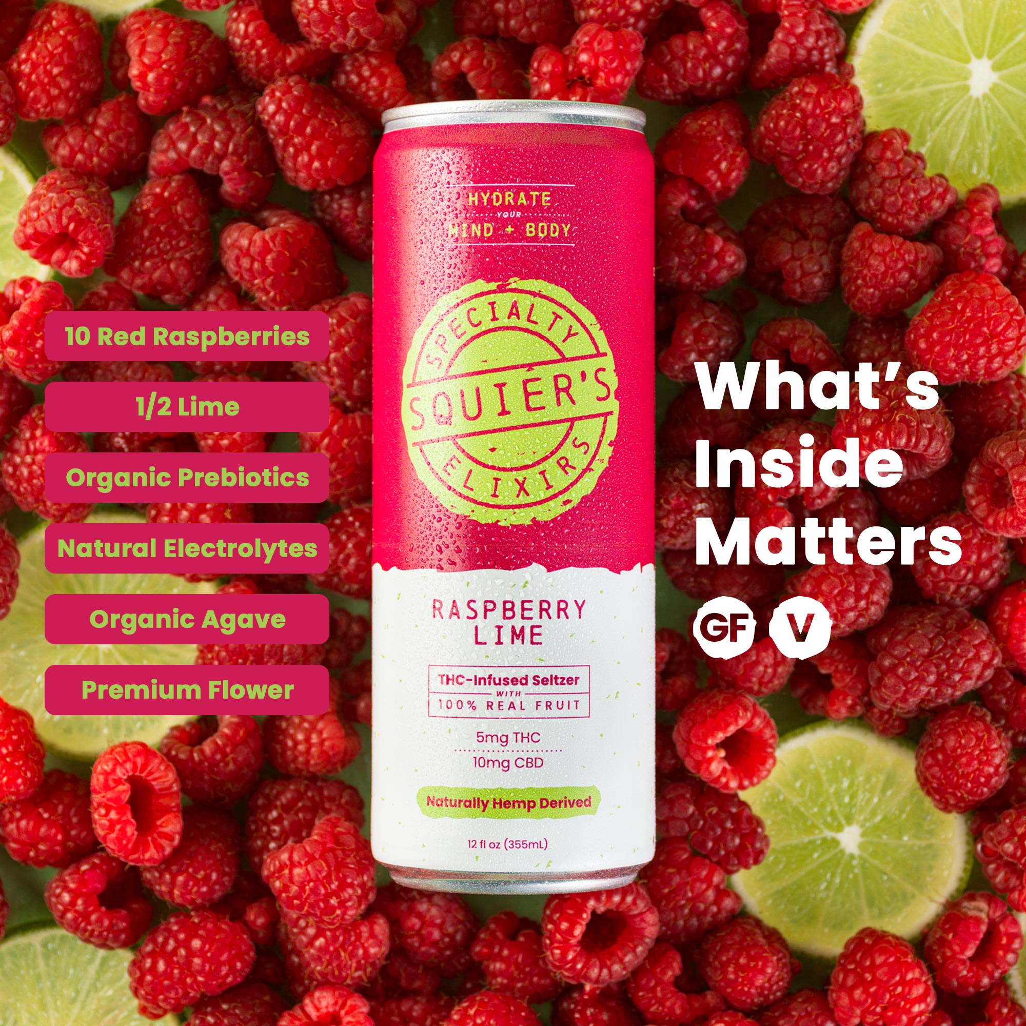 Raspberry Lime THC Seltzer