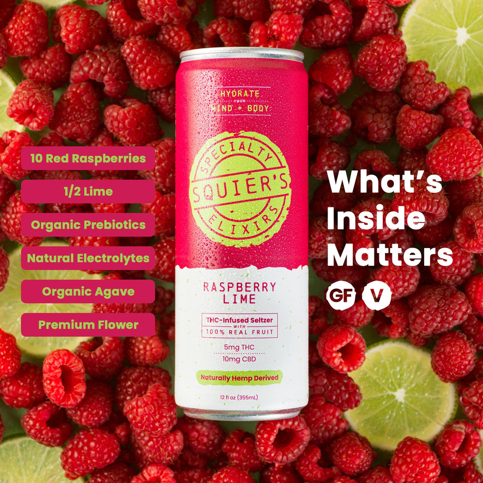 Raspberry Lime THC Seltzer – 5mg THC + 10mg CBD | Squier’s Elixirs ...