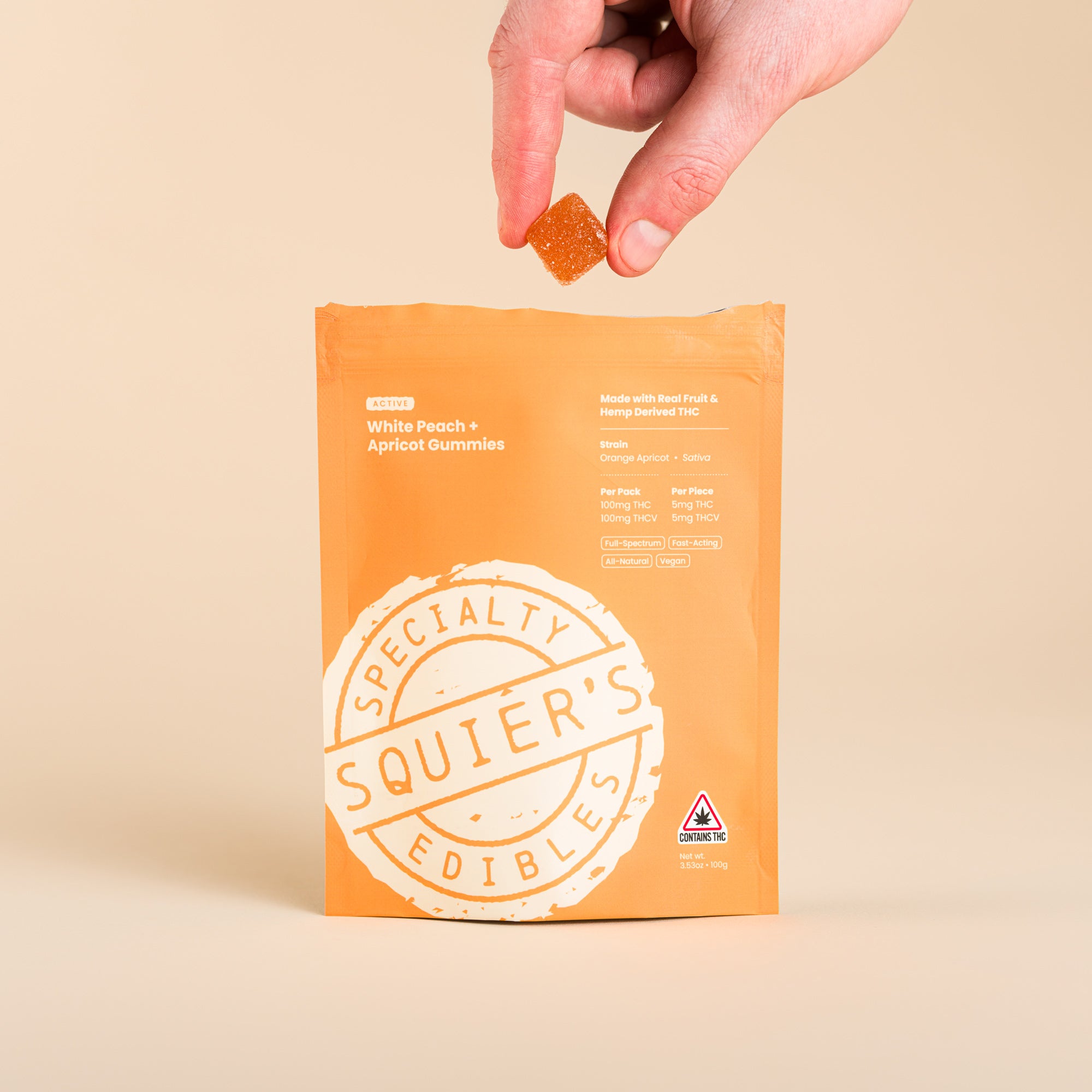 200mg White Peach & Apricot Gummies - Active