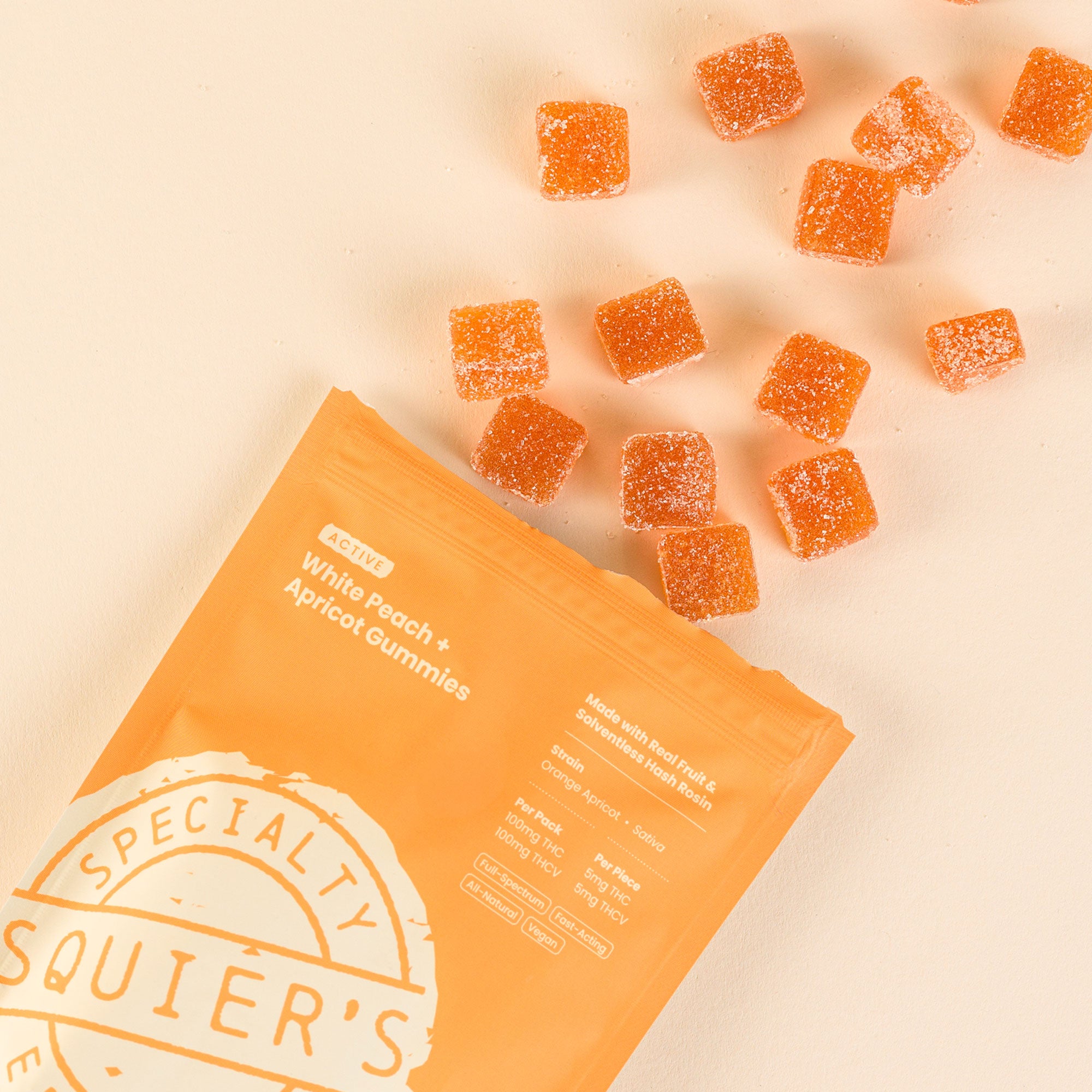 200mg White Peach & Apricot Gummies - Active