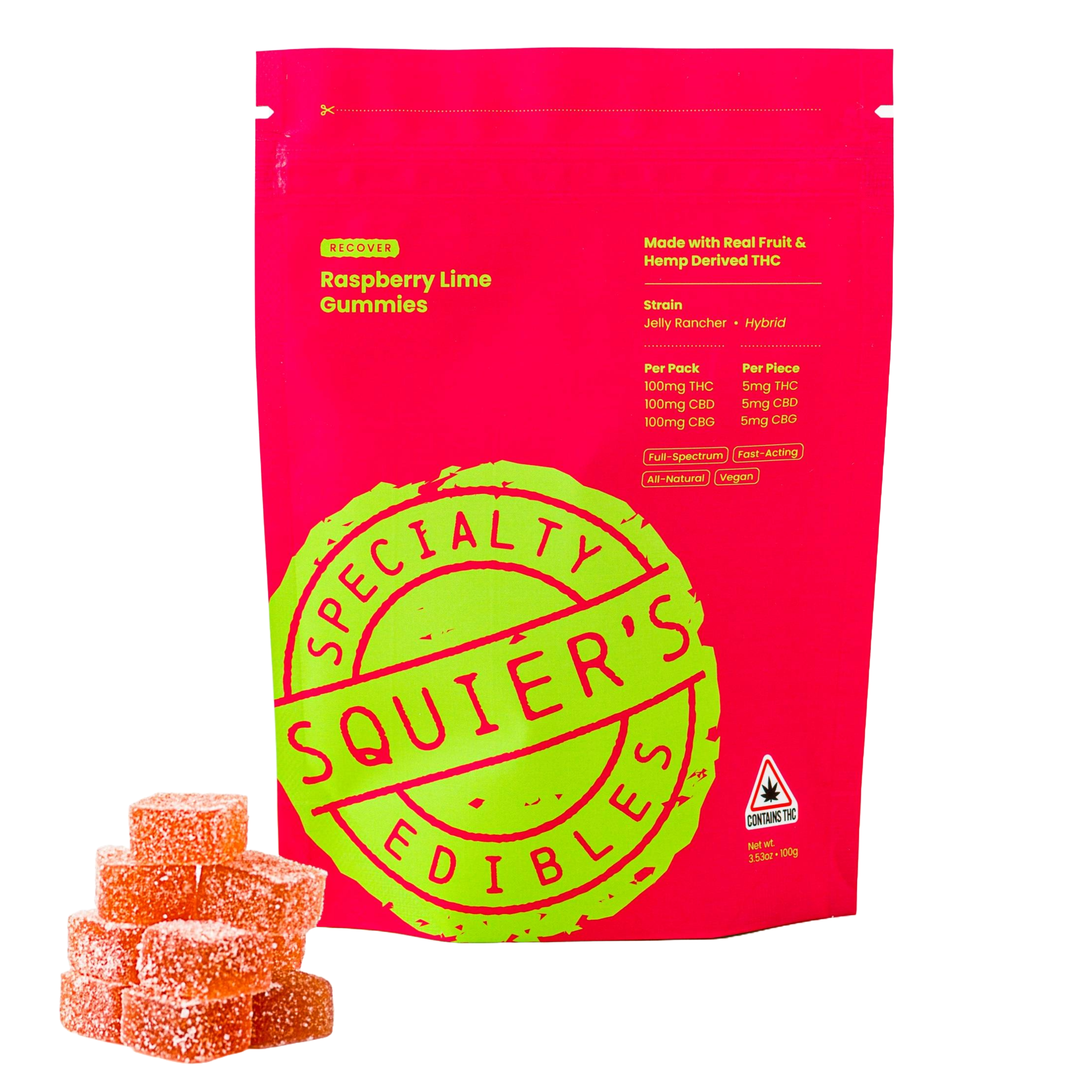 300mg Raspberry Lime Gummies - Recover
